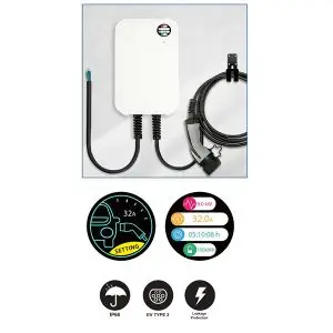 ZIDNI PUNJAČ ZA ELEKTRIČNA VOZILA 22kW, 3PH, WT00CBAW4, IP66, UTIČNICA TIP 2