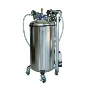 UREĐAJ ZA REKUPERACIJU GORIVA (BENZIN/DIESEL), TANK OD NEHRĐAJUĆEG ČELIKA 90 LIT., PNEUMATSKA