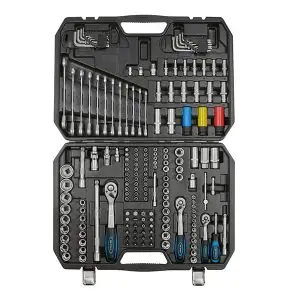 SET ALATAU KOFERU 176 DIJELNI, TRI RAČNE + OKASTO VILASTI + UDARNI KLJUČEVI