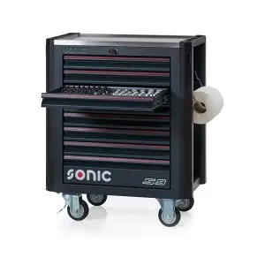 RADIONIČKA KOLICA NEXT S9 S ALATOM, 8 LADICA, 384-DIJELNI, 6 LADICA ALATA S UMETCIMA