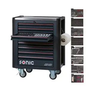 RADIONIČKA KOLICA NEXT S9 S ALATOM, 8 LADICA, 507-DIJELNI, 8 LADICA ALATA S UMETCIMA - KAMIONSKI PROGRAM